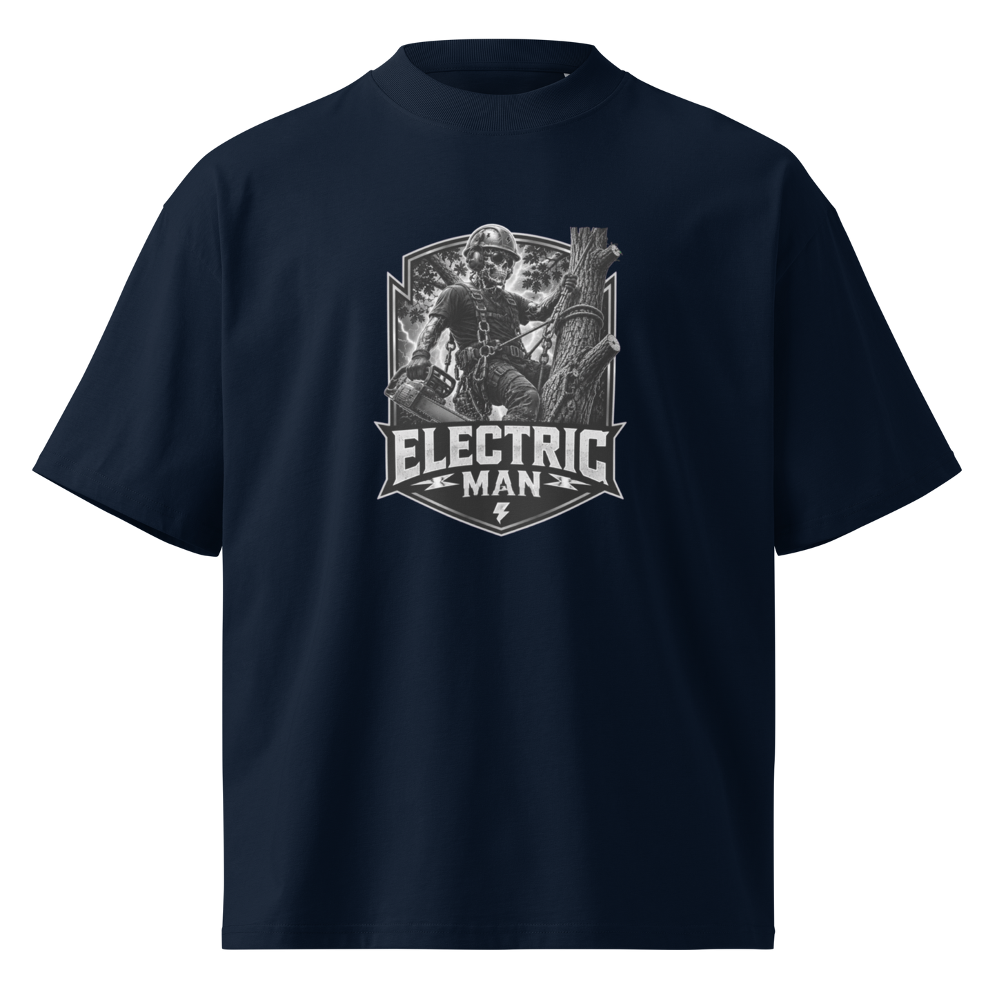 Arb Enough Electric Man Unisex organic oversized high neck t-shirt