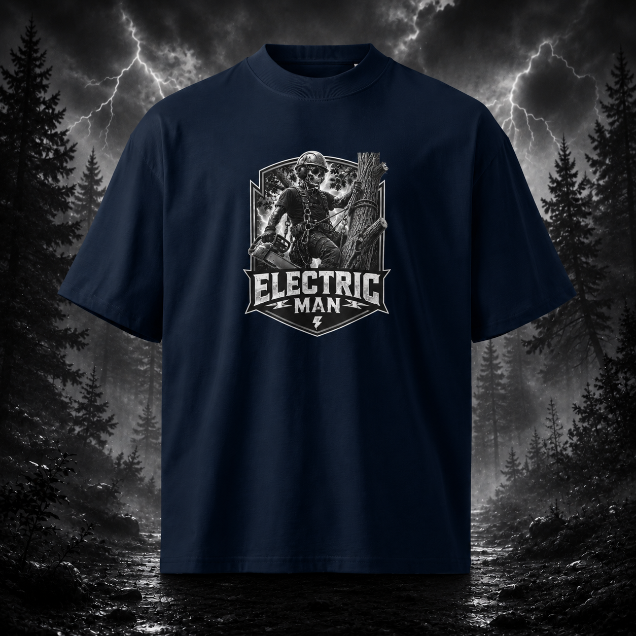 Arb Enough Electric Man Unisex organic oversized high neck t-shirt