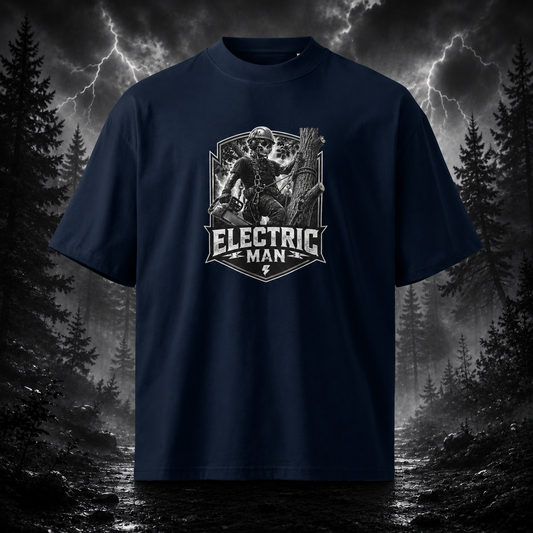 Arb Enough Electric Man Unisex organic oversized high neck t-shirt